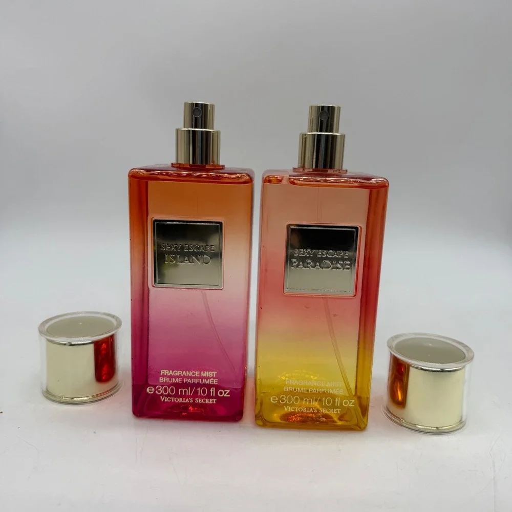 Victoria's Secret Fragrance Mist Sexy Escape Island & Paradise 10oz Lot of 2 New